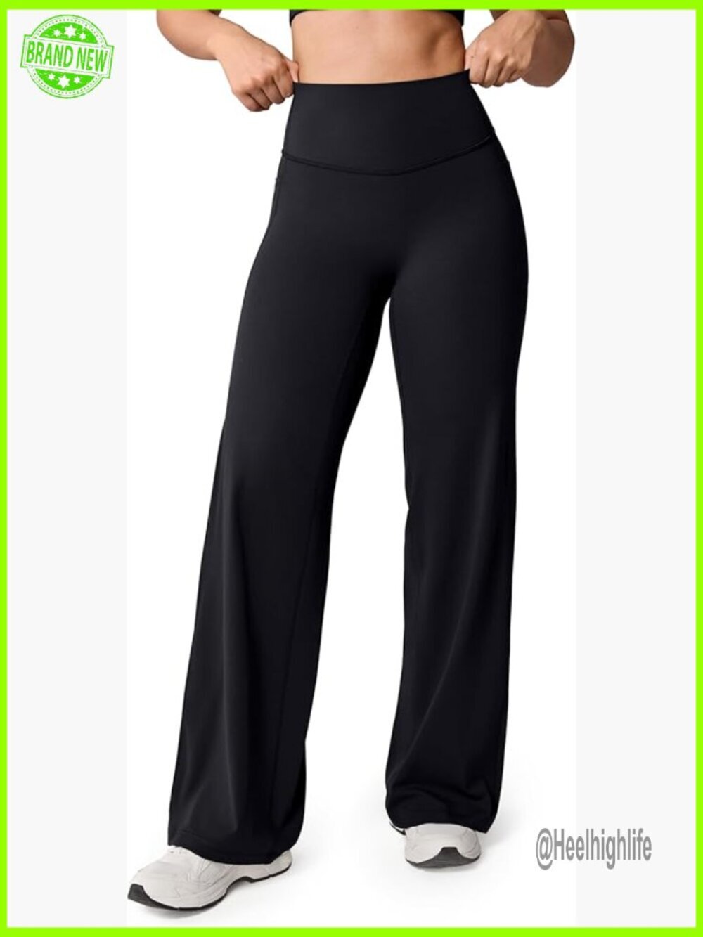 High Waisted Wide Leg Yoga Pants with Side Pockets, Buttery Soft